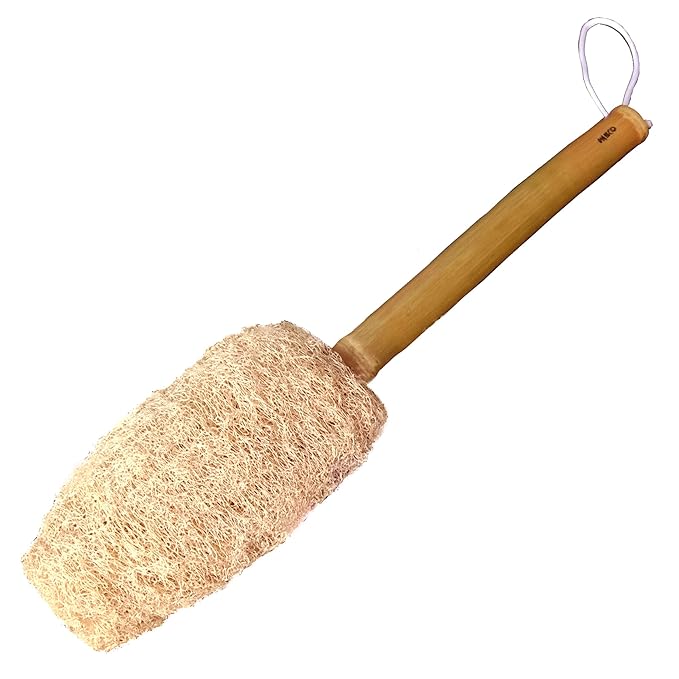 Hi Eco Body Back Scrubber Loofah with Bamboo Handle for Men and Women (20 Inch/50 cm Long)