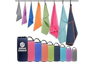 HOEAAS 2 Pack Microfiber Camping Towels, Quick Dry Towel, Super Absorbent Ultra Compact Travel Towel Soft Lightweight Sports Towel for Sweat Fast Drying Towels for Pool,Gym,Hiking,Backpacking,Fitness