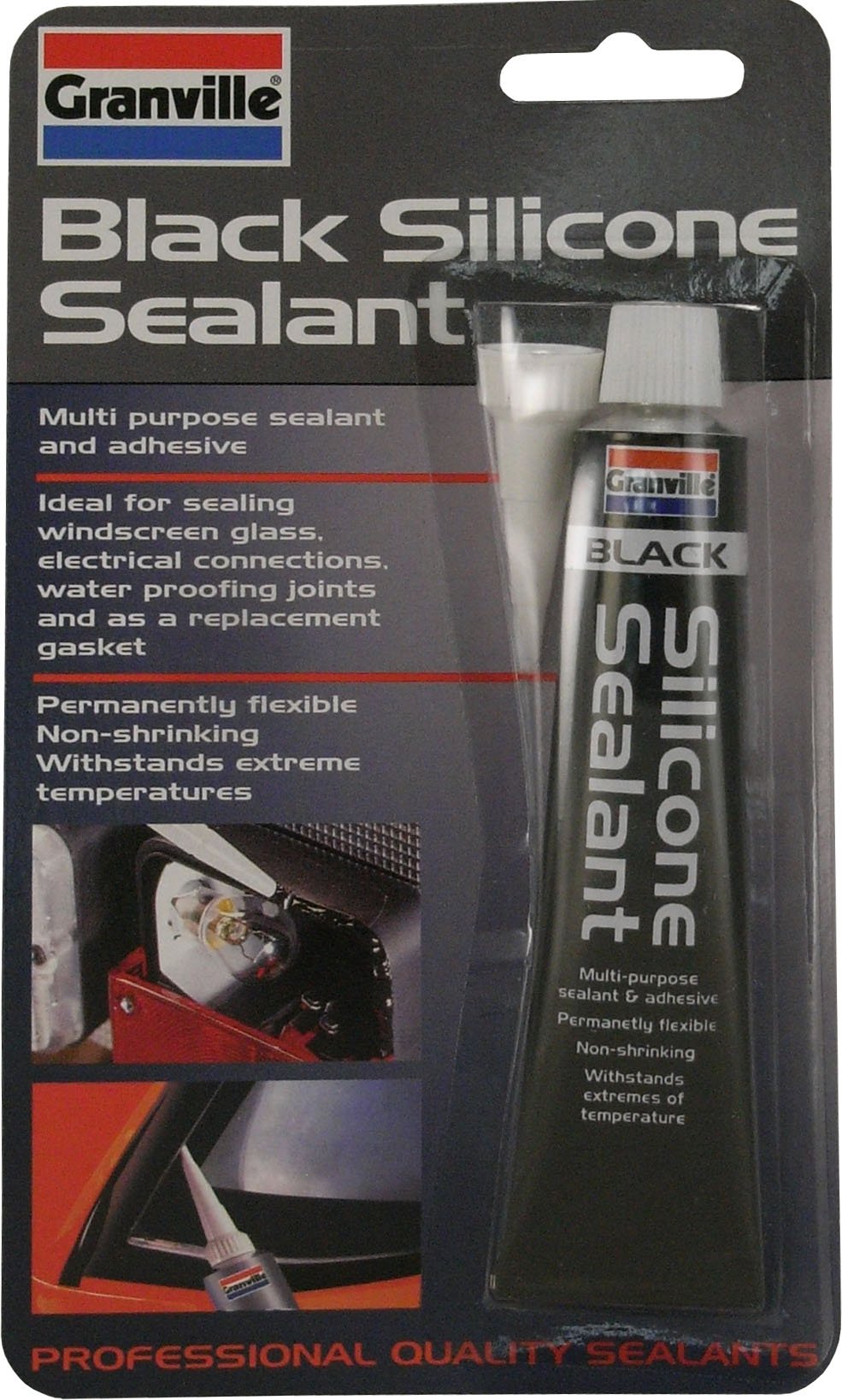 Granville GV0373 Silicone Sealant, 40 g, Black