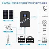 NOVOPAL 5500W Hybrid Inverter 48V DC to 230V AC MPPT 100A Off-Grid Power view 7
