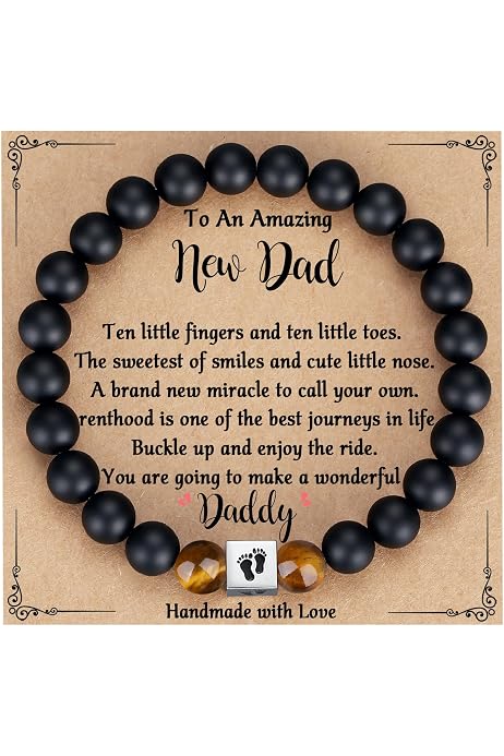 ZOKCC New Dad Bracelet Gift - Engraved Bracelet For Father's Day, Gender Reveal, First Time Dad