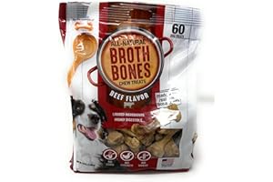 Nylabone Beef Broth Bones for Dogs, 60 Count, 2.6 Lbs