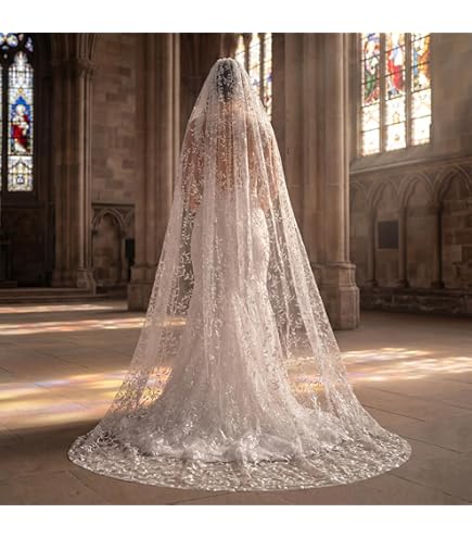 Exquisite 3M Beige Cathedral Wedding Veil Elegant Chapel Length Wedding Veil 3M Cathedral... From  main image 4