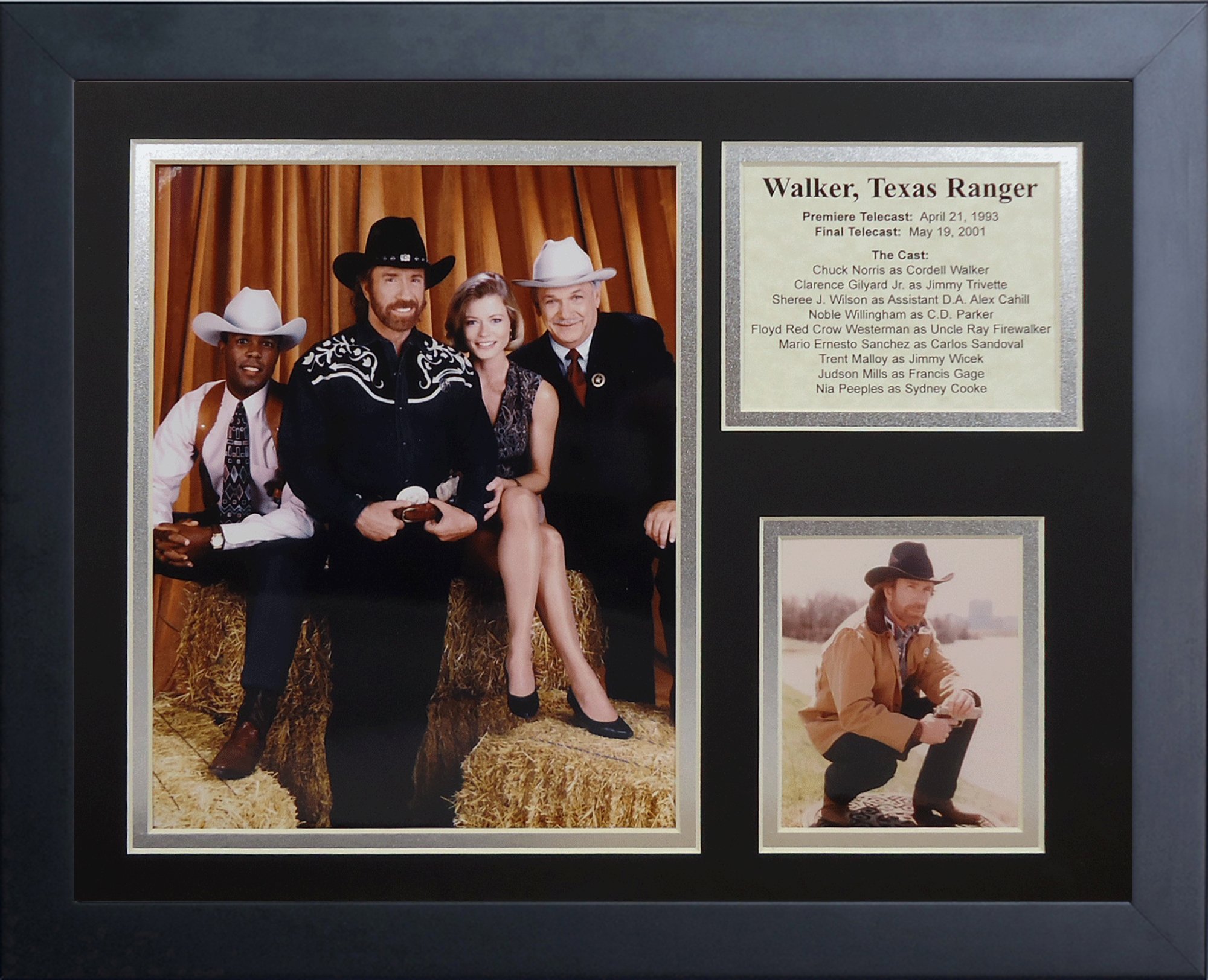 Legends Never Die "Walker Texas Ranger Framed Photo Collage, 11 x 14-Inch, (16545U)