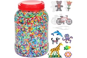 Quefe 19000pcs 18 Colors Fuse Beads Set with Storage Jar for Arts and Crafts, Multicolor