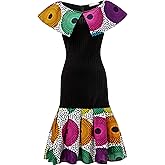 SHENBOLEN Women African Dress Party Wear Wax Ball Gown Print Dresses Cocktail