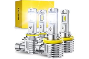 AUXITO H11 9005 LED Bulbs, 900% Brighter HB3 H8 H9 Light Bulbs, Plug N Play, Long Lifespan, No Flicker 99% Compatibility, 4PCS