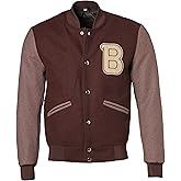 SUTAIRU Mens Letterman Bomber Slim Fit Varsity Jacket Slim Fit Casual Warm Boys Baseball College Jacket