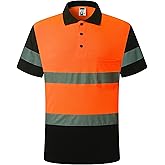 JKWEARSA Safety Shirt for Men Hi Vis Reflective Shirt Workwear,Quick Drying Breathable Soft T Shirt