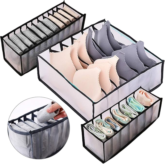 Zsroot Underwear Storage Compartment BoxFoldable Bra Organizer Drawer