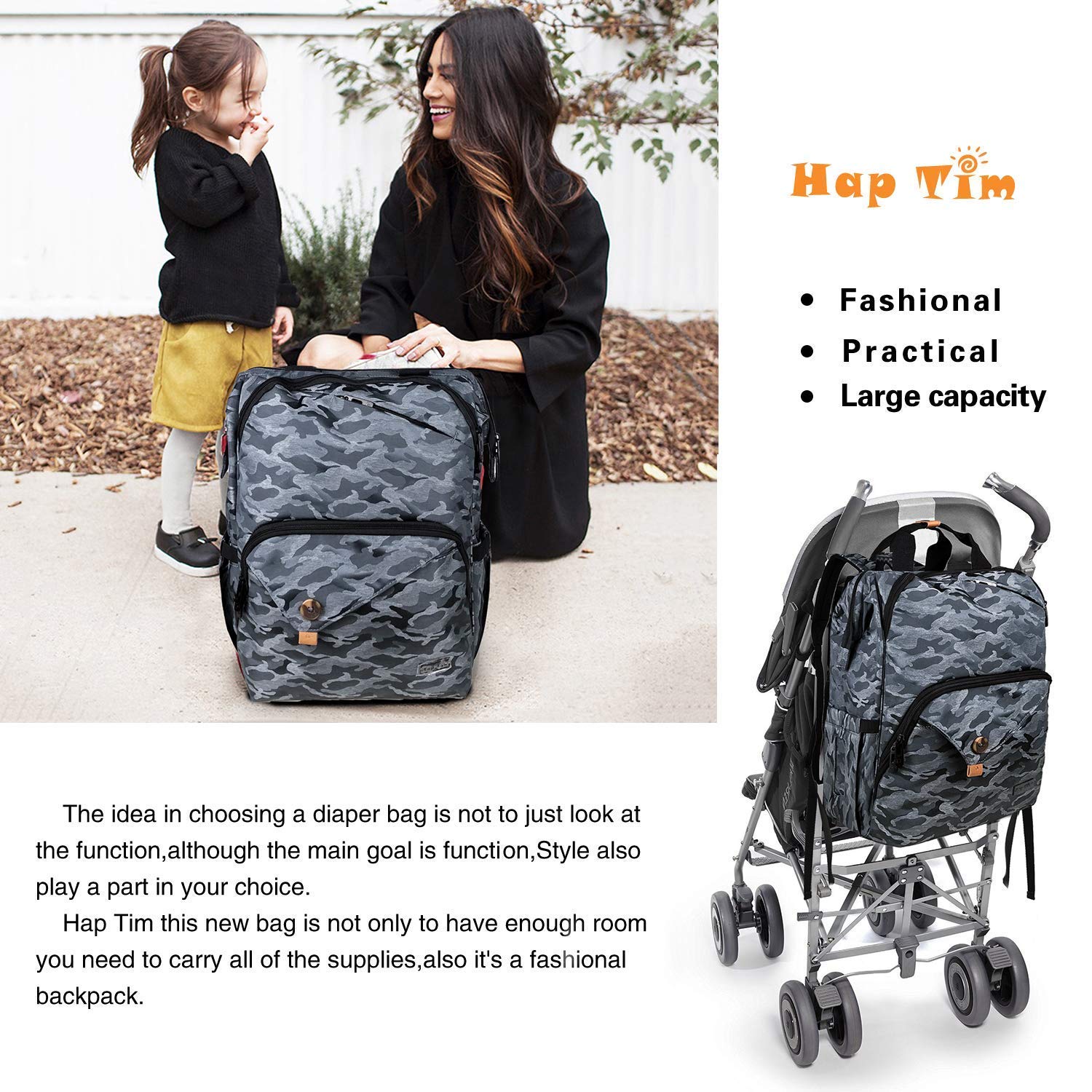 Prima infanzia Hap Tim Borsa per pannolini per neonati Zaino con cinturini  per passeggino Grigio Zaino per pannolini impermeabile per neonato/madre  urban-earth.co.uk