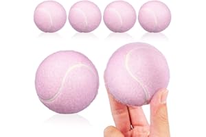 Healvian 6pcs Pink Elastic Tennis Balls for Beginner Training, Rubber Practice Balls for Youth Sports and Pet