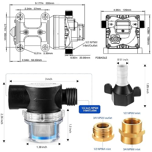 110V Water Pressure Booster Pump – 5.5 GPM, 70 PSI, Self-Priming Industrial Pump