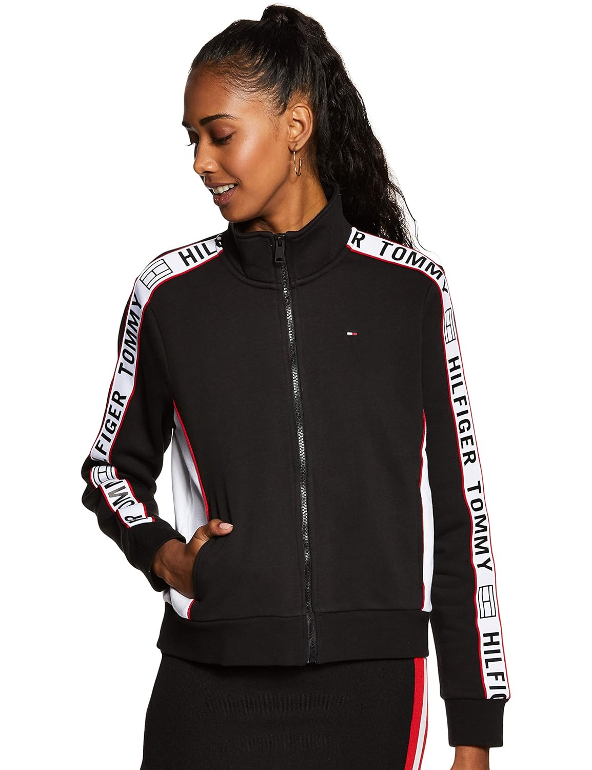 black tommy hilfiger hoodie women's