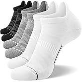 FITRELL 6 Pack Men's Ankle Running Socks Low Cut Cushioned Athletic Sports Socks 7-9/9-12/12-15