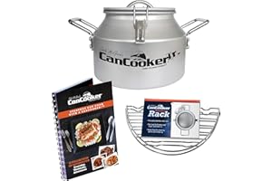 CanCooker Camping Cookware Jr. Kit | 2 Gallons Steam Cooker, Cooking Rack, & Volume 1 Cookbook