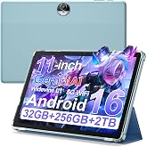 JUNINKE 11 inch Android 16 Tablet with Mouse Stylus Pen Keyboard (Simple Blue Edition)