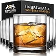 Bravario Unbreakable Tritan Plastic Whiskey Glasses | Shatterproof Double Rocks | Dishwasher-Safe | BPA-free | Perfect for Cocktail Bourbon | 12.5 oz, Set of 8
