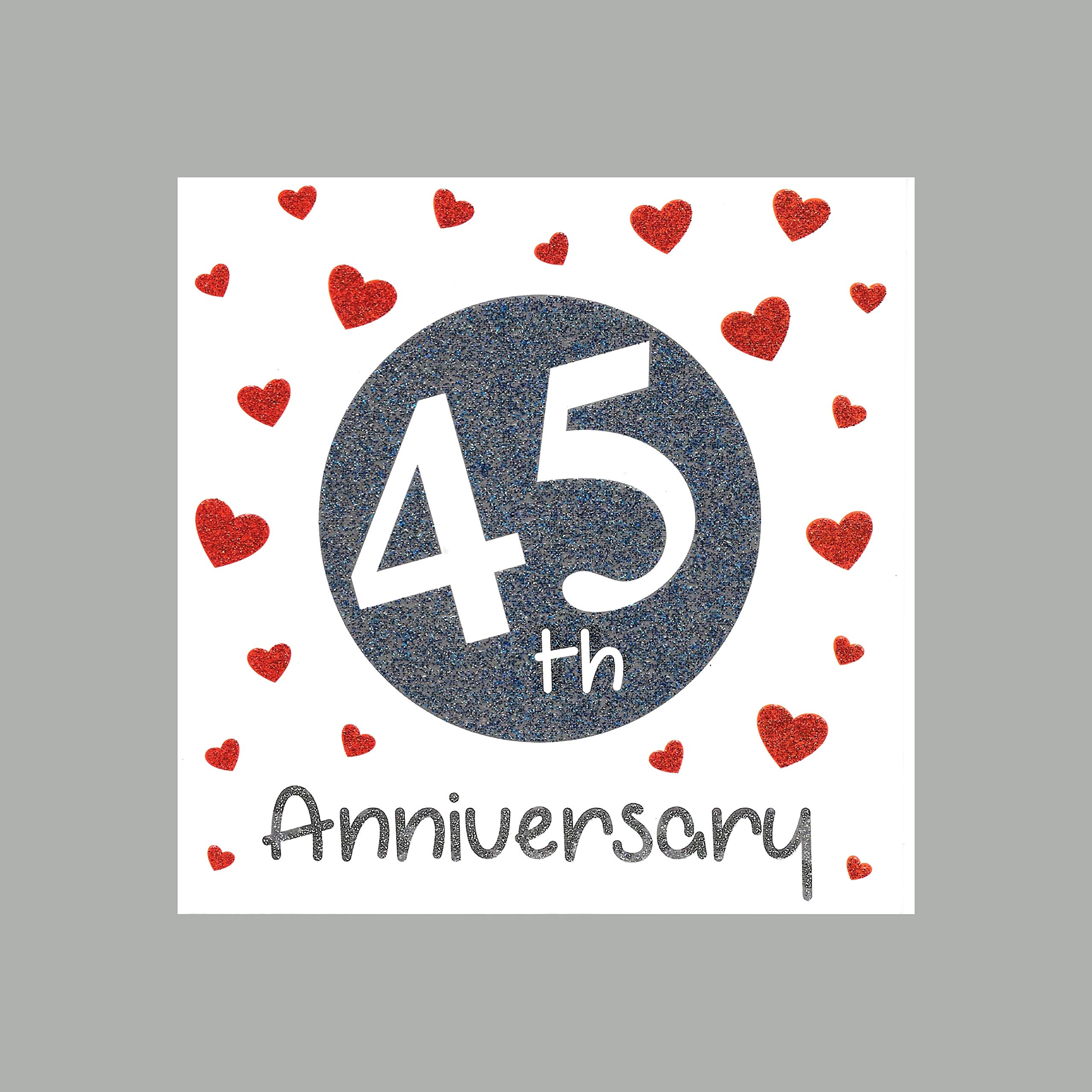 45th Sapphire Wedding Anniversary Card - Quality Glittery Finish Love Forty Five 45 Years of Marriage