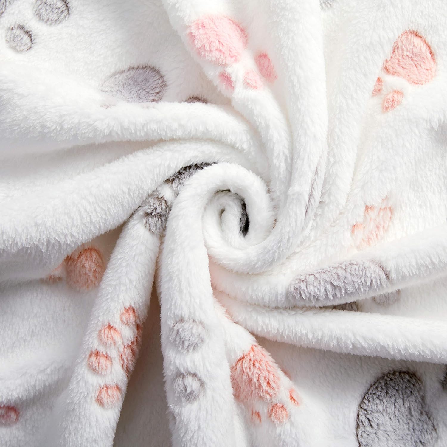 Allisandro 350 GSM-Super Soft and Premium Fuzzy Flannel Fleece Pet Dog Blanket, The Cute Print Design Washable Fluffy Blanket for Puppy Cat Kitten Indoor or Outdoor, White, 39" x 31" : Pet Supplies
