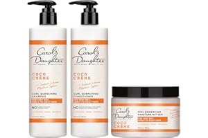 CAROL'S DAUGHTER Carol’s Daughter Coco Creme Sulfate Free Shampoo and Conditioner Set with Silicone Free Hair Butter, for Very Dry Curly Hair, with Coconut Oil and Mango Butter