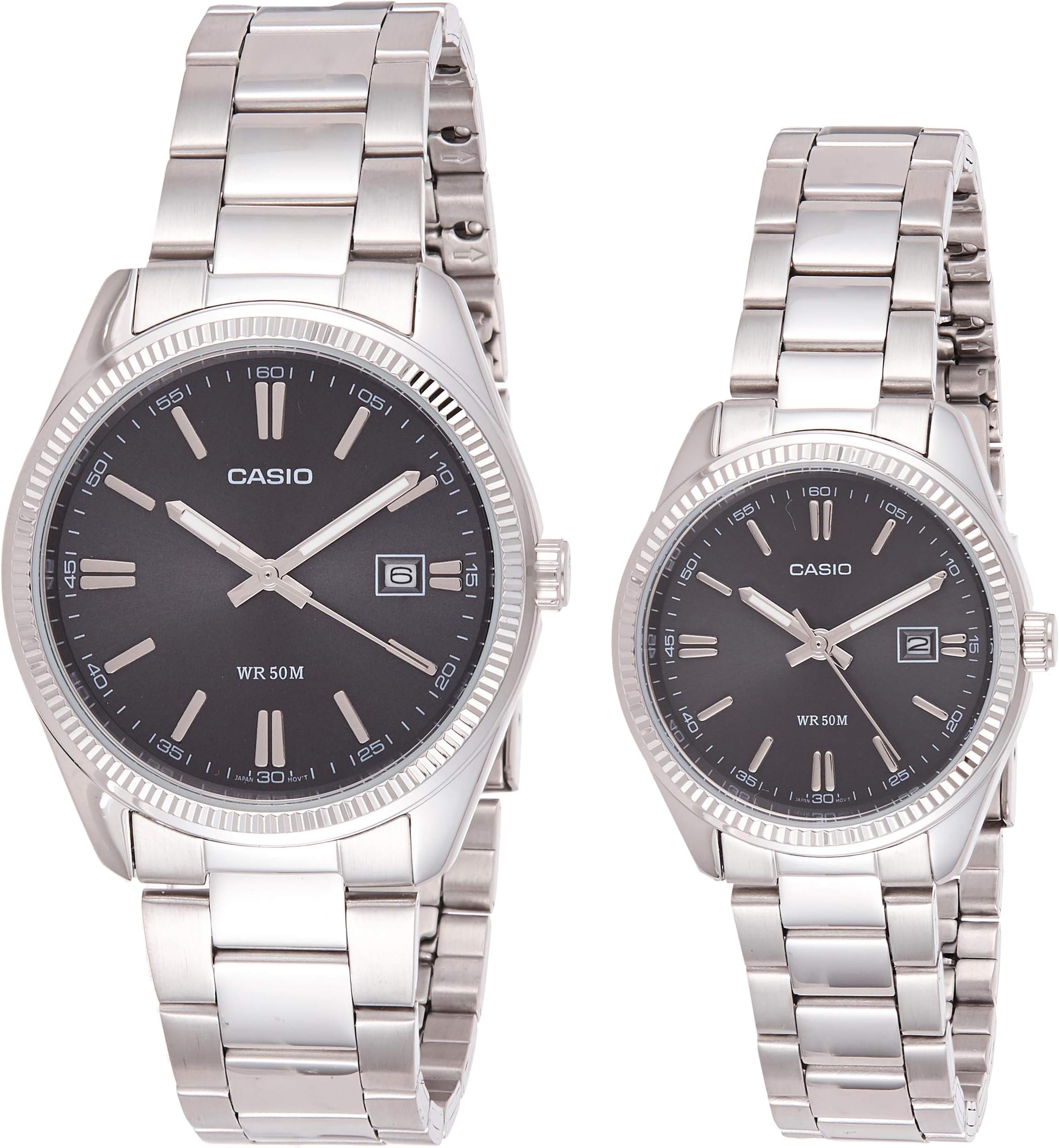 Casio His And Hers Stainless Steel Black Dial Analog Couple Watch Set Mtp Ltp 1302d 1a1v Price In Uae Amazon Uae Kanbkam