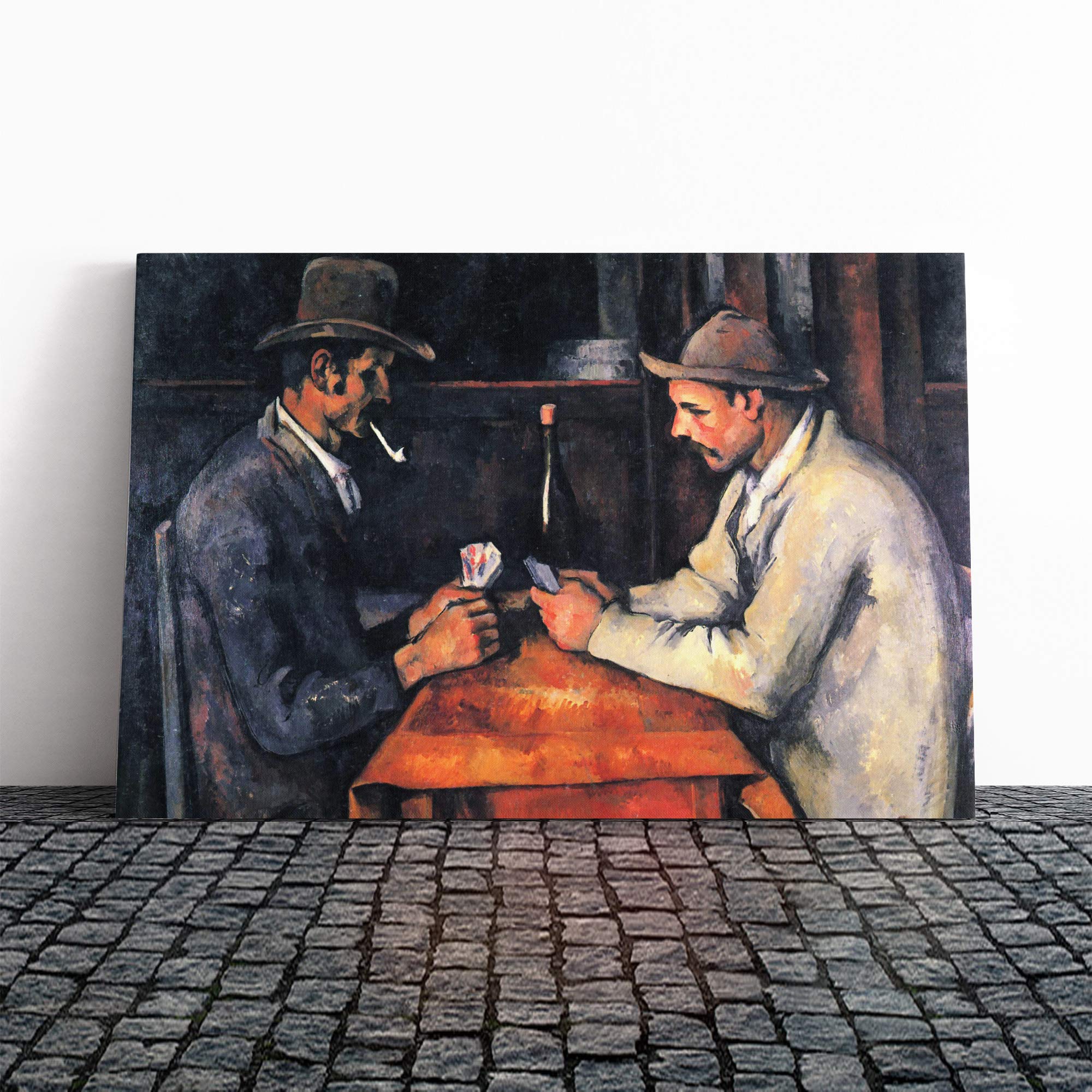 Paul Cezanne The Card Players (1) Canvas Print | Gallery Wrapped 30mm Frame Wall Art | 20x14 inches | Ready to Hang | Modern Picture | Living Room Bedroom Lounge Office