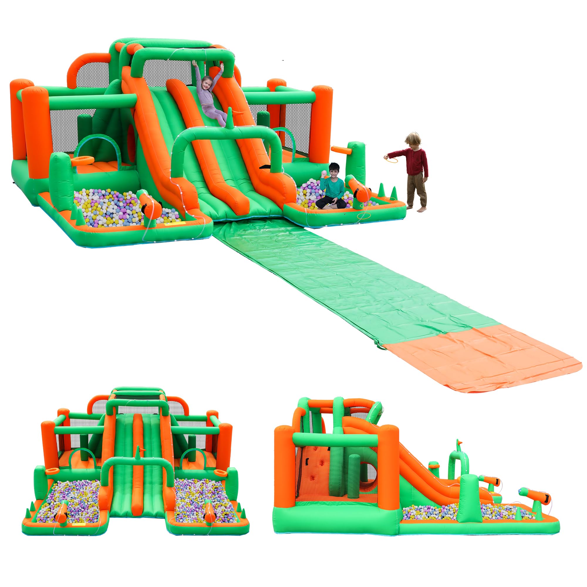 Photo 1 of *Untested*
INFLATEFLY Waterslide Bounce House, Blow up Water Slide Bouncer with Slip and Slide, Water Bounce House for Big Kids, Inflatable Water Park for Backyard Summer Party