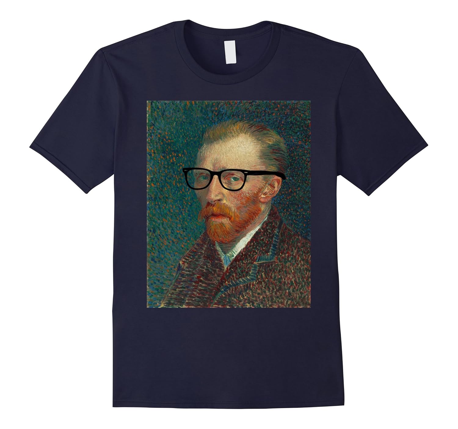 Hipster Van Gogh Portrait Funny Glasses T Shirt-ANZ