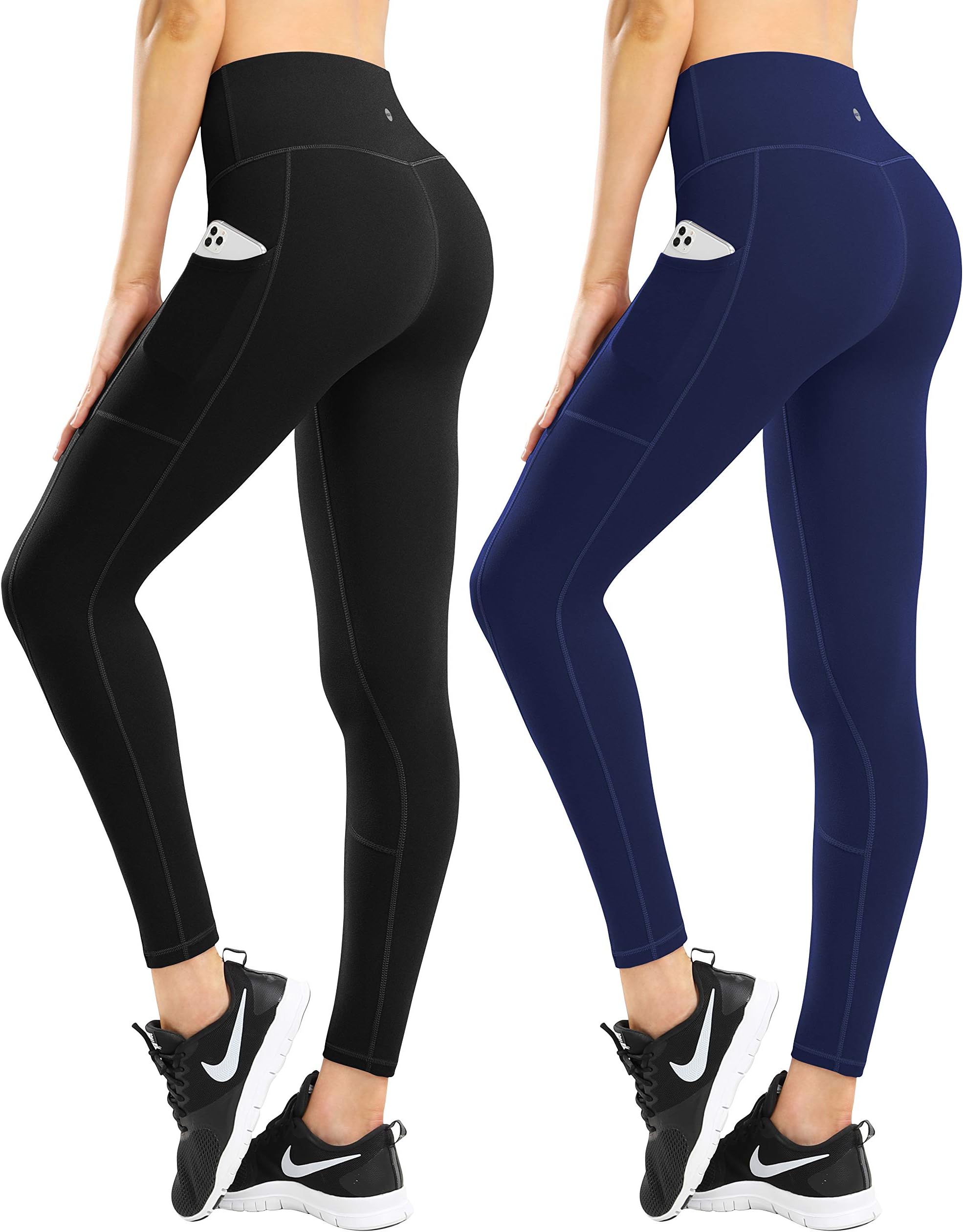 High Waist Yoga Pants for Women 4 Way Stretch Tummy Control Workout Leggings with Pockets