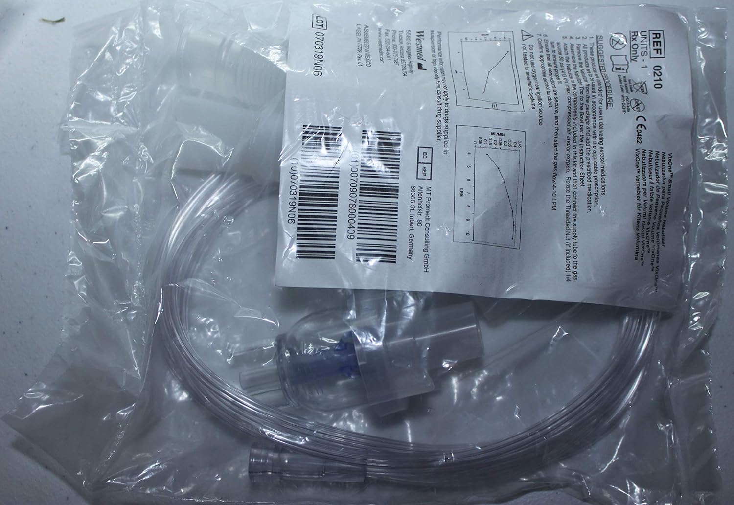 1-Pack Westmed #0210 VixOne Nebulizer Mouthpiece, Tee, Flex Hose, and 7' Kink Resistant Tubing: Health & Personal Care