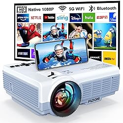 Projector with WiFi and Bluetooth, FUDONI Upgrade
