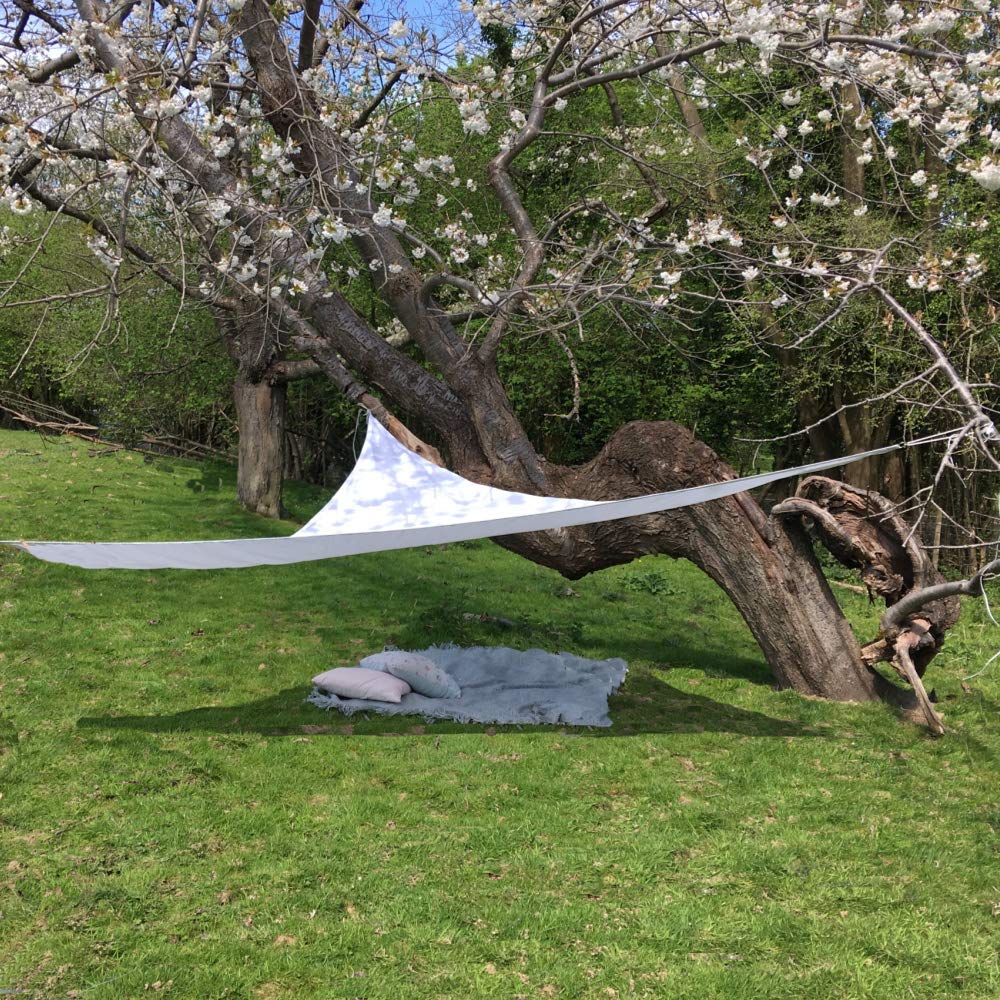 Clara Shade Sails - White Triangle 2m Sun Shade Sail, Conservatory Sail Shades, Pergola Canopy, Garden Sail Canopy Waterproof, Patio Gazebo, Tent, Outdoor Sun Sail Shade, Garden Awning