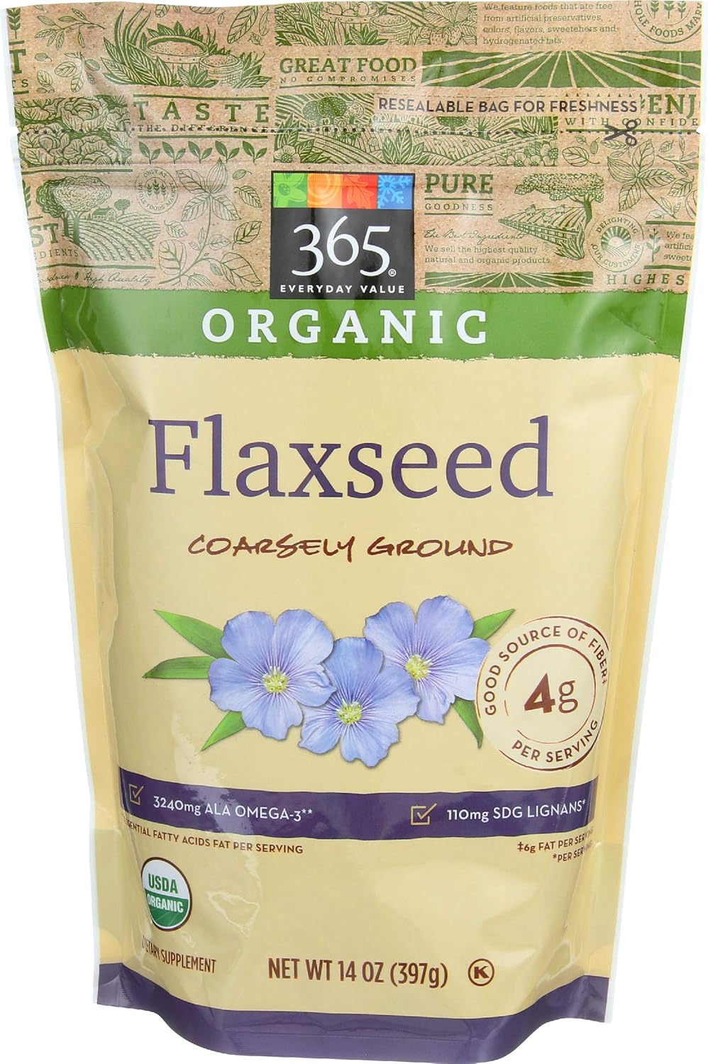 365 Everyday Value, Organic Flaxseed Coarsely Ground, 14 oz