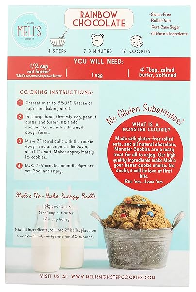 MELI’S MONSTER COOKIES RAINBOW CHOCOLATE COOKIE MIX, 16 OZ