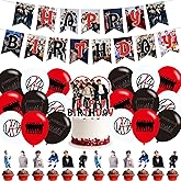 Stray Kids Merch 5 Star Party Decorations,Birthday Party Supplies For Stray Kids Party Supplies Includes Banner - Cake Topper - 24 Cupcake Toppers - 18 Balloons