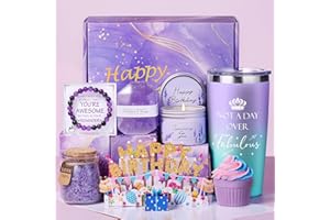 AEENR Birthday Gifts for Women-40th Birthday Gifts Women-50th Birthday Gifts for Her 30th Birthday Lavender Purple Gift Baskets, Gift Set for Sister Mom Wife Girlfriend Coworker Best Friend-Christmas