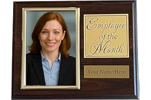 GRIFFCO SUPPLY Custom Employee of The Month Frame Free Personalized Magnetic Name Plate - Employee of The Month Plaque 8"x10" Picture Plaque Holds a 4"x6" Photo - Made in USA Appreciation Award