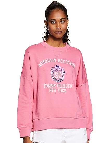 tommy hilfiger pink sweatshirt womens
