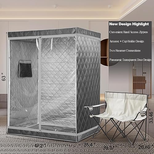 Full Size 2 Person Portable Sauna, Steam Sauna Set, Portable