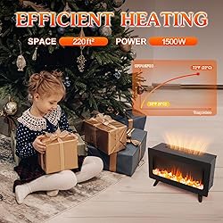 16" Freestanding Electric Fireplace Heater - Fire