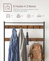 VASAGLE Coat Rack 3-in-1 with Shoe Storage Bench Hall Tree 32 x 85 x 175 cm view 4