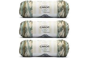Caron Simply Soft Freckle Moss Yarn - 3 Pack of 5oz/141g - Acrylic - #4 Worsted (Medium) - 235 Yards - Knitting & Crochet