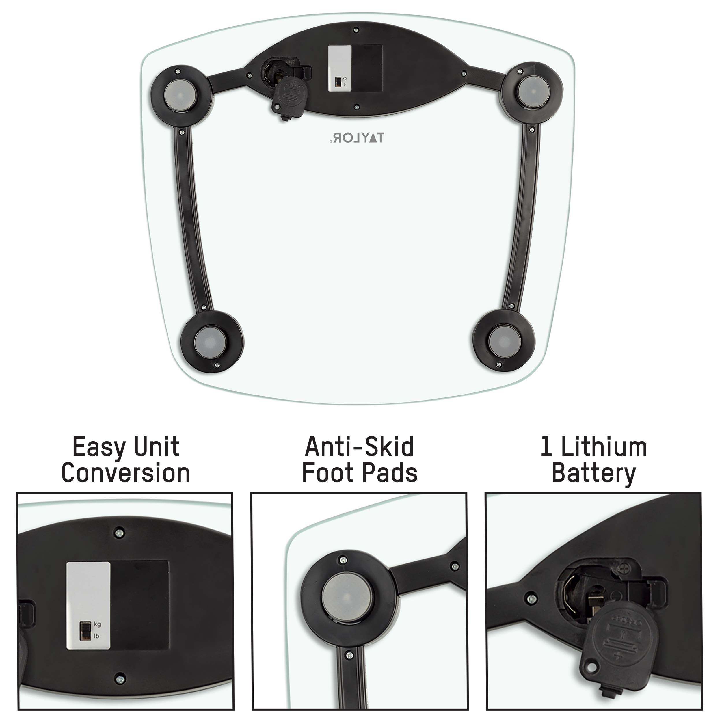Taylor Precision Products 7506 Digital Scale, Chrome/Glass, iphone, 1 Count