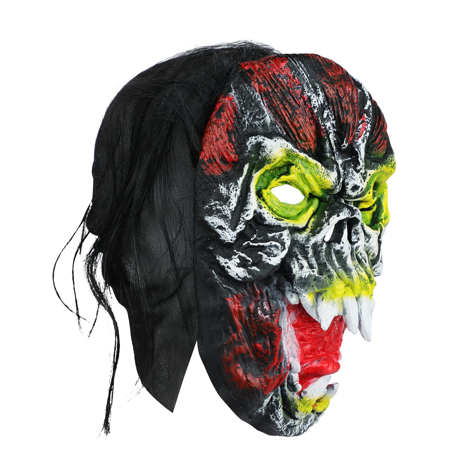 Scary Halloween Mask Novelty Halloween Costume Mask Halloween Horror Head Mask with Hair Novelty Mask Old Man Mask Realistic Animal Full Head Mask for Halloween Party Carnival Cosplay for Adults Teens