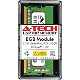 A-Tech DDR4 RAM 8GB 2666MHz PC4-21300 SODIMM Laptop Memory | Non-ECC PC4-2666V CL19 260-Pin SO-DIMM 1.2V Notebook Computer Memory Upgrade Module