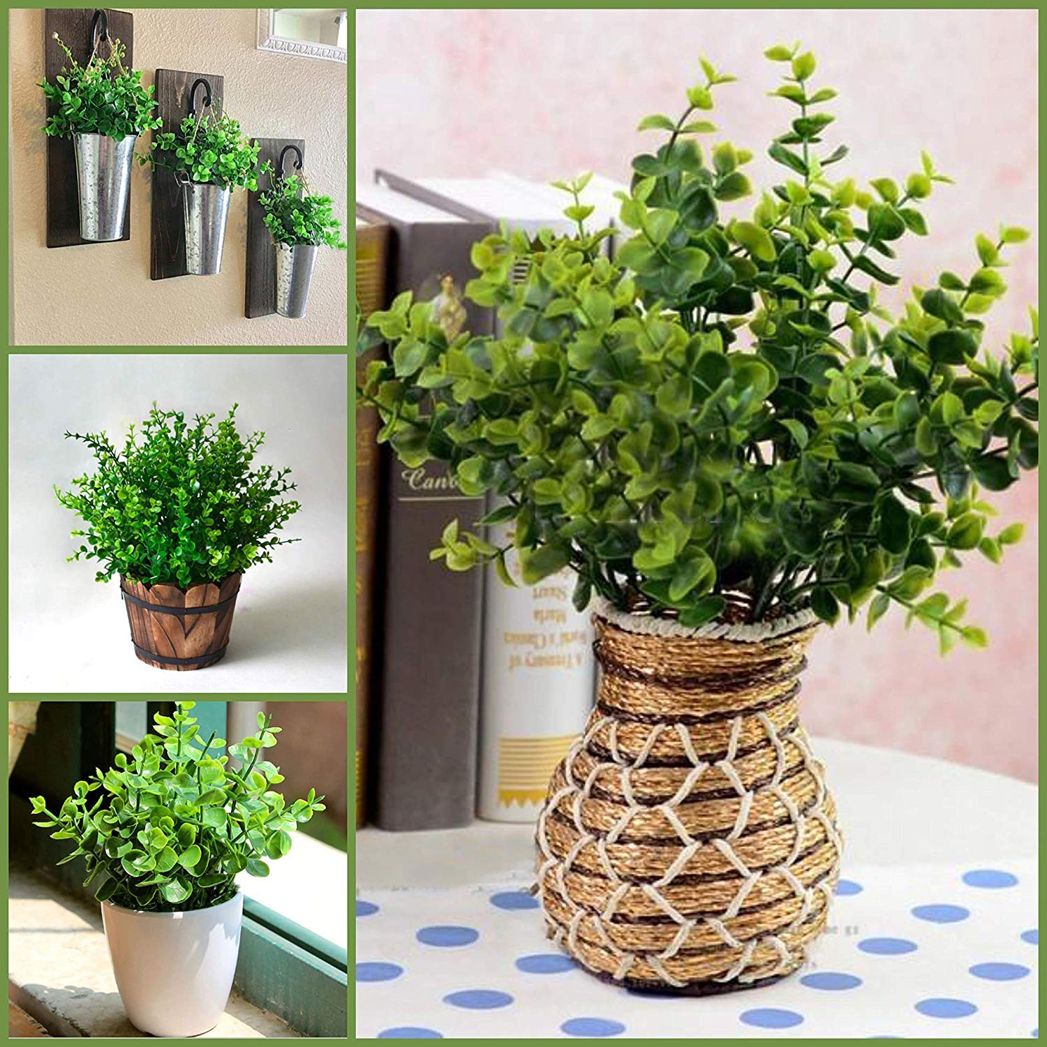 - künstlicher Eukalyptus 4er-Pack Büro Eukalyptus Pflanze Deko für