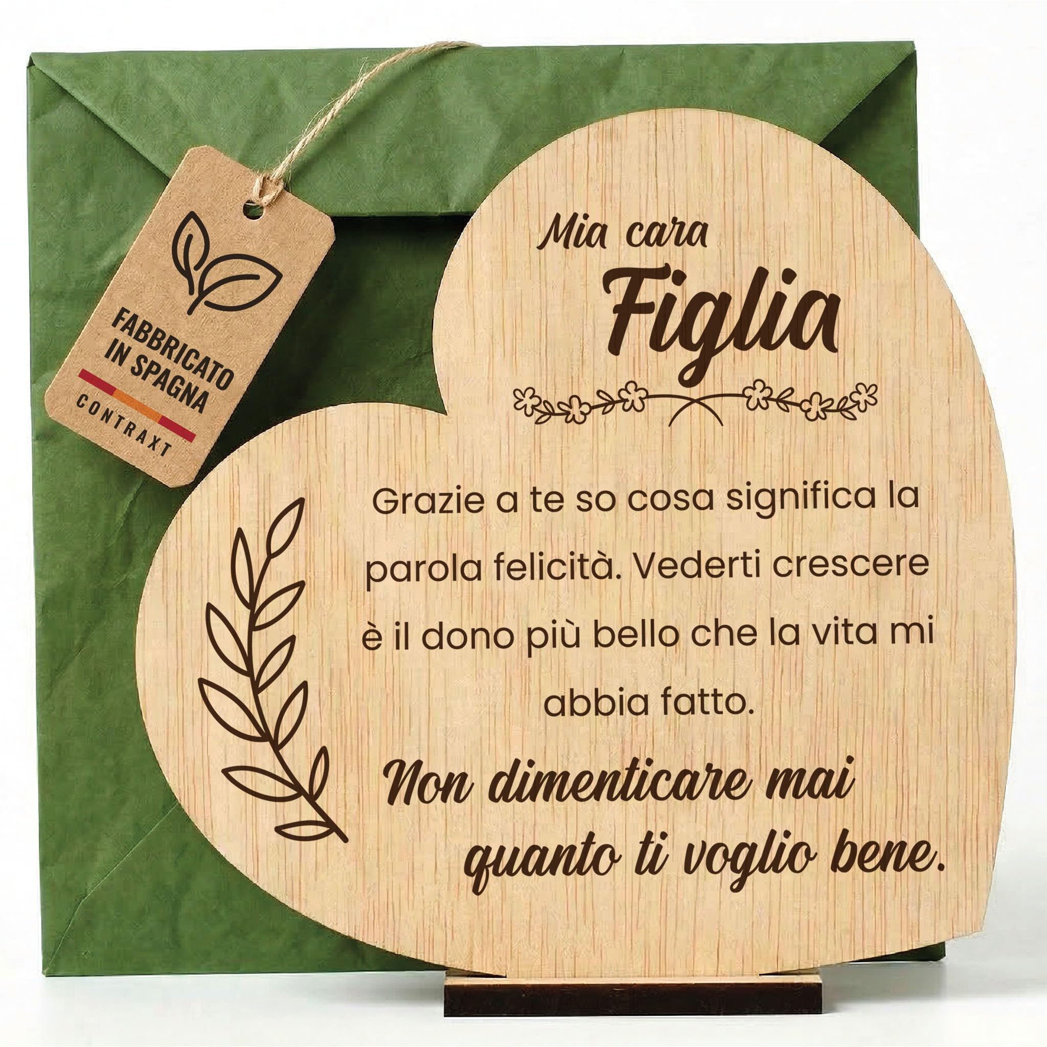 CONTRAXT Scheda Regalo per Figlia in legno. Regalo originale figlia Scheda compleanno per una figlia Idee regalo per una figlia Scheda ringraziamento figlia in legno (Figlia)