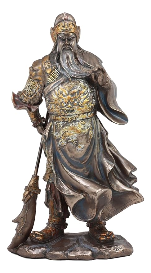 Ebros Romance Of The Three Kingdoms General Hero Guan Gong Guan Yu Holding Crescent Blade Guandao Statue Guanyu Figurine Eastern Culture Decor - 
