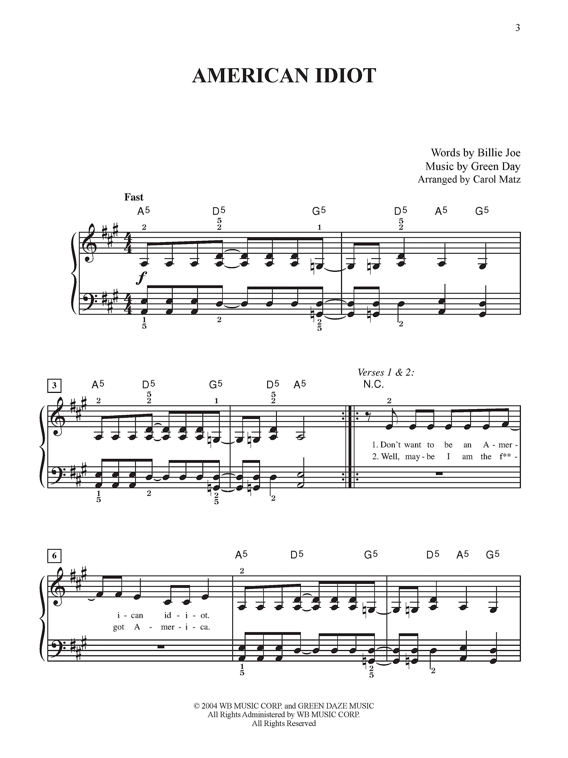 Green Day Sheet Music Anthology Easy Piano Green Day Matz Carol 9780739087688 Amazon Com Books